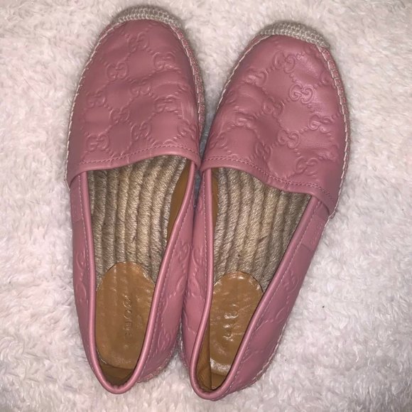 Gucci Pink Leather Espadrilles 35.5/5.5 - Picture 3 of 3